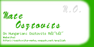 mate osztovits business card